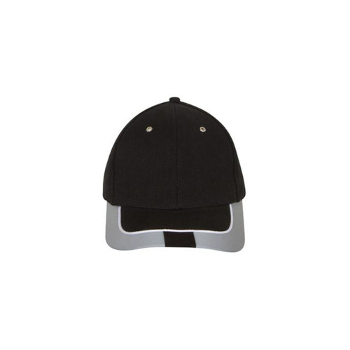 WORKWEAR, SAFETY & CORPORATE CLOTHING SPECIALISTS Brushed Heavy Cotton Cap with Reflective Trim & Tab on Peak