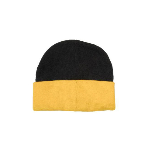 WORKWEAR, SAFETY & CORPORATE CLOTHING SPECIALISTS Arcylic Beanie-Navy / Gold-One Size