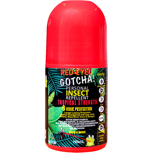 WORKWEAR, SAFETY & CORPORATE CLOTHING SPECIALISTS - Red-Eyed Gotcha Insect Repellent 100ml Roll-On
