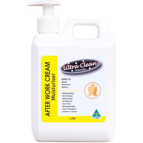 WORKWEAR, SAFETY & CORPORATE CLOTHING SPECIALISTS Ultra Clean Hands   After Work Moisturising Cream 1 Litre Pump