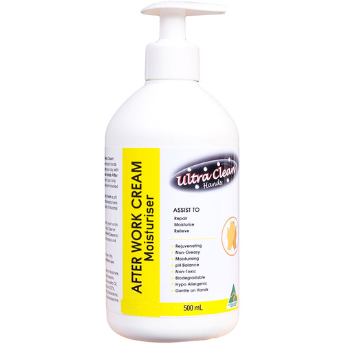 WORKWEAR, SAFETY & CORPORATE CLOTHING SPECIALISTS Ultra Clean Hands   After Work Moisturising Cream 500ml Pump
