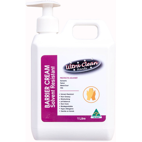 WORKWEAR, SAFETY & CORPORATE CLOTHING SPECIALISTS - Ultra Clean Hands   Barrier Cream (Solvent Resistant) 1 Litre Pump