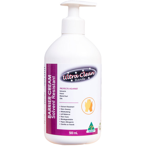 WORKWEAR, SAFETY & CORPORATE CLOTHING SPECIALISTS Ultra Clean Hands   Barrier Cream (Solvent Resistant) 500ml Pump