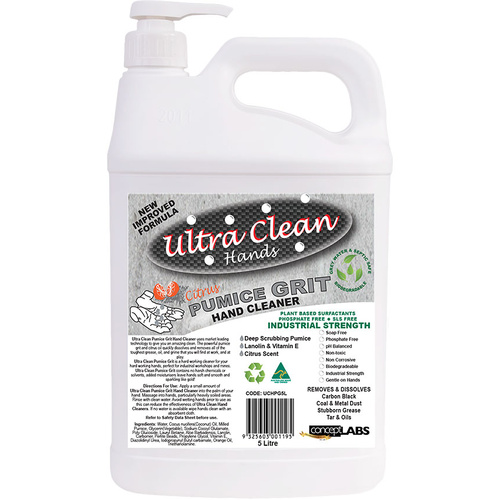 WORKWEAR, SAFETY & CORPORATE CLOTHING SPECIALISTS Ultra Clean Hands   Pumice Grit 5 Litre Pump