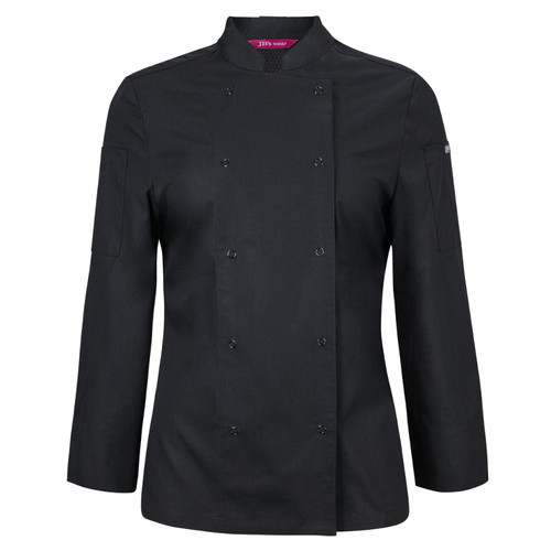 WORKWEAR, SAFETY & CORPORATE CLOTHING SPECIALISTS JB's LADIES L/S SNAP BUTTON CHEFS JACKET
