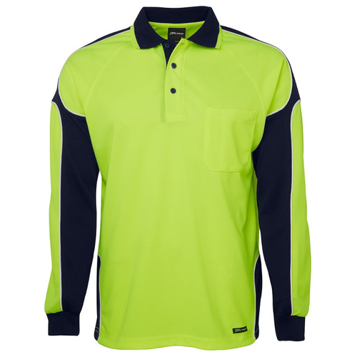 WORKWEAR, SAFETY & CORPORATE CLOTHING SPECIALISTS - JB's HI VIS 4602.1 L/S ARM PANEL POLO