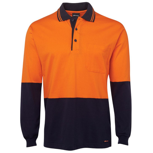 WORKWEAR, SAFETY & CORPORATE CLOTHING SPECIALISTS - JB's HI VIS L/S COTTON POLO
