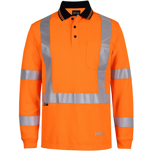 WORKWEAR, SAFETY & CORPORATE CLOTHING SPECIALISTS - JB's HV L/S NSW/QLD RAIL X-BACK POLO
