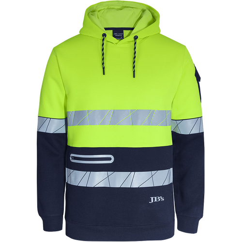 WORKWEAR, SAFETY & CORPORATE CLOTHING SPECIALISTS - JB's 450G HV PULL OVER HOODIE WITH FRAG TAPE