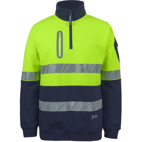WORKWEAR, SAFETY & CORPORATE CLOTHING SPECIALISTS - JB's 450G HV 1/2 ZIP FLEECE SWEATER FRAG TAPE