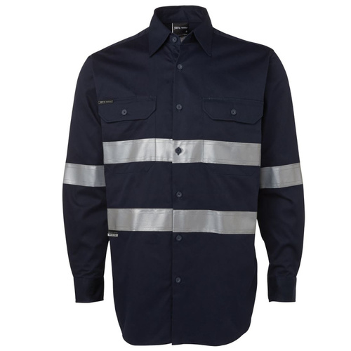 WORKWEAR, SAFETY & CORPORATE CLOTHING SPECIALISTS JB's HI VIS L/S (D+N) 190G SHIRT WITH TAPE