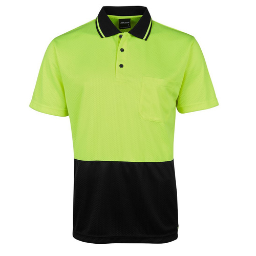 WORKWEAR, SAFETY & CORPORATE CLOTHING SPECIALISTS JB's HV Jacquard Non Cuff Polo