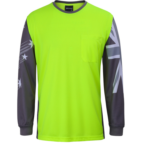 WORKWEAR, SAFETY & CORPORATE CLOTHING SPECIALISTS - DISCONTINUED - JB's HV L/S SOUTHERN CROSS TEE