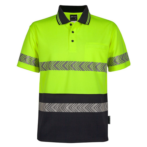 WORKWEAR, SAFETY & CORPORATE CLOTHING SPECIALISTS - JB's HV S/S SEGMENTED TAPE POLO