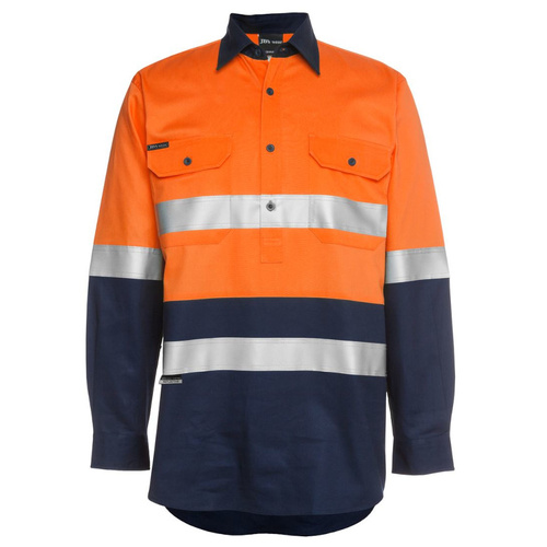 WORKWEAR, SAFETY & CORPORATE CLOTHING SPECIALISTS JB's HI VIS (D+N) CLOSE FRONT L/S SHIRT 190G