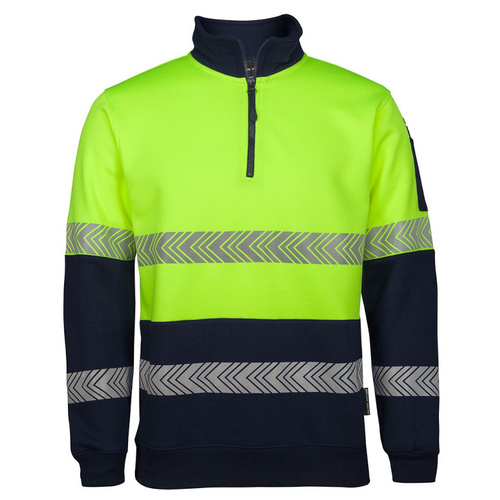 WORKWEAR, SAFETY & CORPORATE CLOTHING SPECIALISTS JB's HV 1/2 ZIP SEGMENTED TAPE FLEECY