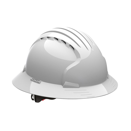 WORKWEAR, SAFETY & CORPORATE CLOTHING SPECIALISTS EVO 6161 FULL BRIM VENTED HARD HAT WHITE