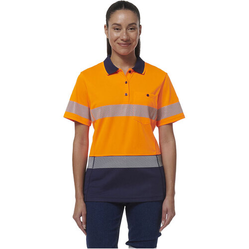 WORKWEAR, SAFETY & CORPORATE CLOTHING SPECIALISTS - WORKCOOL - WOMENS HYPERFREEZE SPLICED SHORT SLEEVE POLO WITH SEGMENTED TAPE