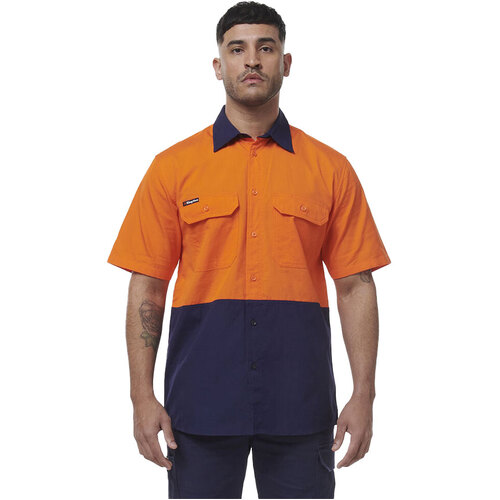 WORKWEAR, SAFETY & CORPORATE CLOTHING SPECIALISTS WORKCOOL - MENS VENTED SPLICED SHORT SLEEVE SHIRT