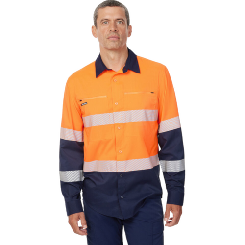 WORKWEAR, SAFETY & CORPORATE CLOTHING SPECIALISTS DryCool Hi Vis Spliced Taped Shirt Long Sleeve Shirt