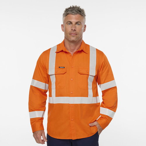 WORKWEAR, SAFETY & CORPORATE CLOTHING SPECIALISTS Originals Hi Vis Nsw Rail Taped Shirt