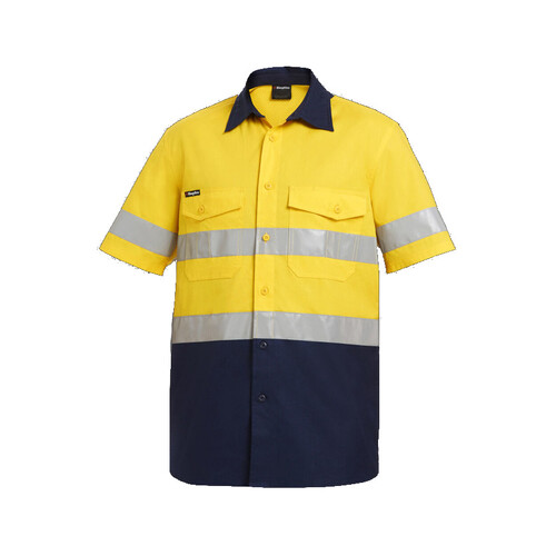 WORKWEAR, SAFETY & CORPORATE CLOTHING SPECIALISTS - Workcool - Workcool 2 Reflective Spliced Shirt S/S 'Hoop' Pattern