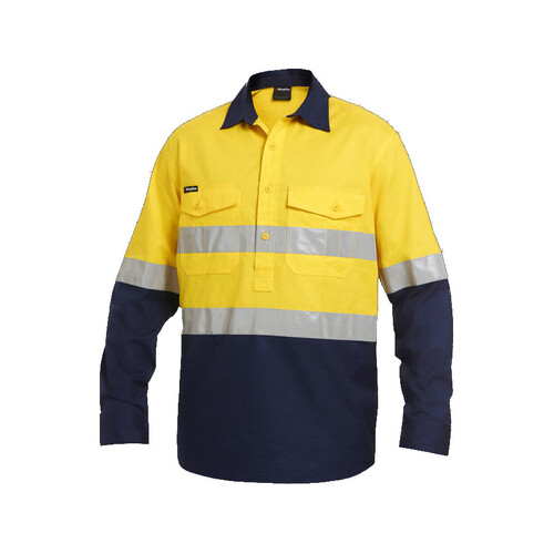 WORKWEAR, SAFETY & CORPORATE CLOTHING SPECIALISTS - Workcool - Workcool 2 Reflective Spliced Closed Front Shirt L/S 'Hoop' Pattern