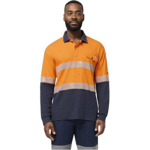 WORKWEAR, SAFETY & CORPORATE CLOTHING SPECIALISTS - Shieldtec FR Hi-Vis Spliced Polo with FR Tape