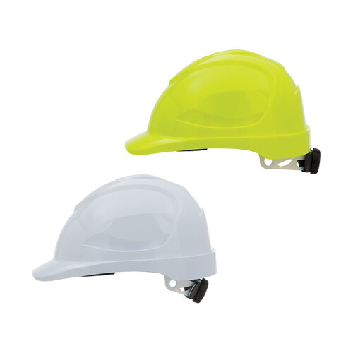 WORKWEAR, SAFETY & CORPORATE CLOTHING SPECIALISTS - V9 Unvented Polycarbonate Type 2 Hard Hat with Ratchet Harness