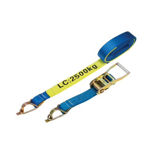 WORKWEAR, SAFETY & CORPORATE CLOTHING SPECIALISTS - RATCHET TIE DOWN 50mmx9M 2.5T CAPTIVE J-HOOK