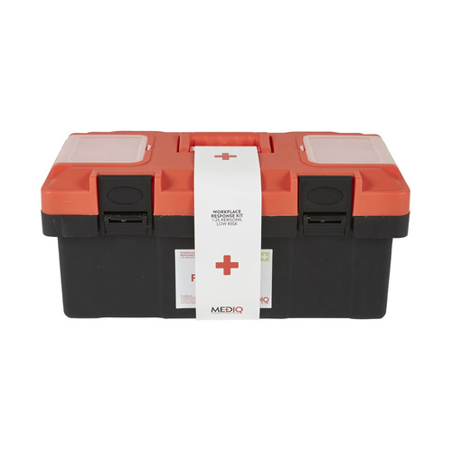 WORKWEAR, SAFETY & CORPORATE CLOTHING SPECIALISTS ESSENTIAL WORKPLACE RESPONSE FIRST AID KIT IN PLASTIC TACKLE BOX
