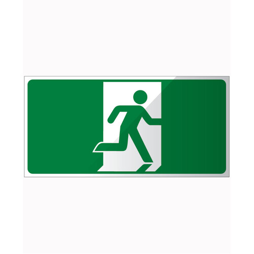 WORKWEAR, SAFETY & CORPORATE CLOTHING SPECIALISTS Running Man - Green  (Exit Lights)  315mmX155mm