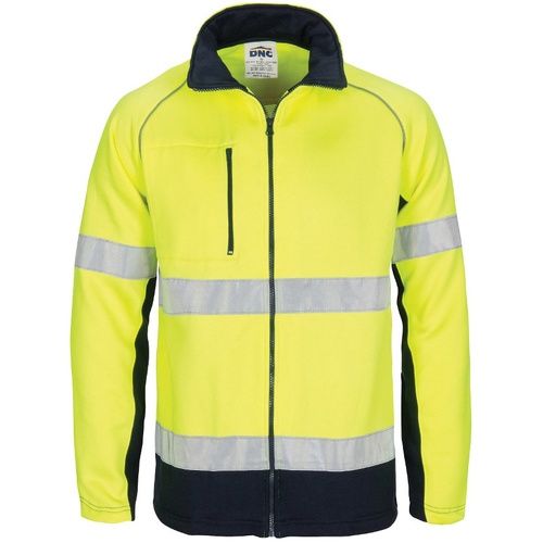WORKWEAR, SAFETY & CORPORATE CLOTHING SPECIALISTS - HIVIS 2 Tone full zip fleecy sweat shirt CSR R/Tape