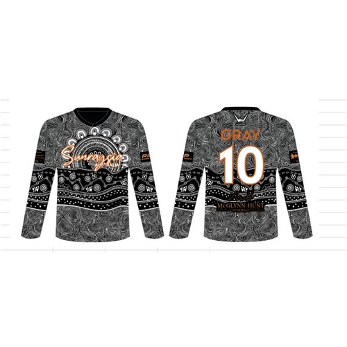 WORKWEAR, SAFETY & CORPORATE CLOTHING SPECIALISTS SUNRAYSIA SUBLIMATE GK L/S TEE W/CUSTOME NAMES AND NUMBERS