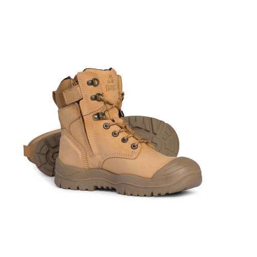 WORKWEAR, SAFETY & CORPORATE CLOTHING SPECIALISTS - Wheat High Ankle ZipSider Boot w/ Scuff Cap