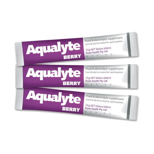 WORKWEAR, SAFETY & CORPORATE CLOTHING SPECIALISTS - Aqualyte Electrolyte Powder Berry Flavoured Sachets 25g x 50