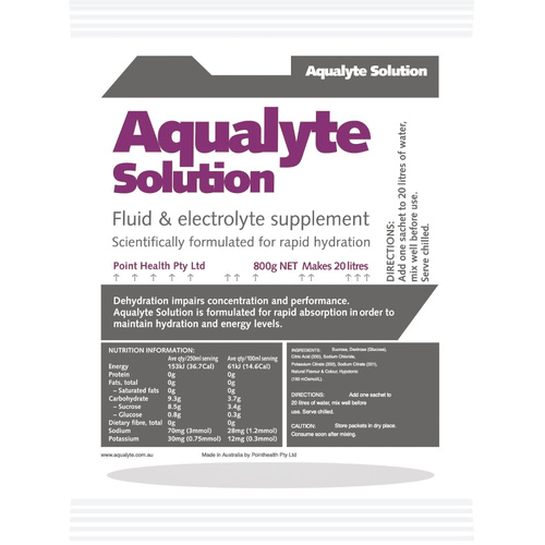 WORKWEAR, SAFETY & CORPORATE CLOTHING SPECIALISTS - Aqualyte Electrolyte Powder Berry Flavoured Sachets 800g x 5