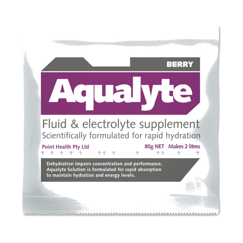 WORKWEAR, SAFETY & CORPORATE CLOTHING SPECIALISTS - Aqualyte Electrolyte Powder Berry Flavoured Sachets 80g x 20