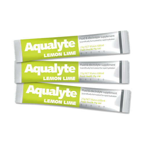 WORKWEAR, SAFETY & CORPORATE CLOTHING SPECIALISTS - Aqualyte Electrolyte Powder Lemon Lime Flavoured Sachets 25g x 50