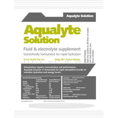 WORKWEAR, SAFETY & CORPORATE CLOTHING SPECIALISTS - Aqualyte Electrolyte Powder Lemon Lime  Flavoured Sachets 800g x 5