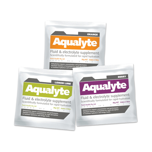 WORKWEAR, SAFETY & CORPORATE CLOTHING SPECIALISTS - Aqualyte Electrolyte Powder Mixed Flavour Sachets 80g x 20