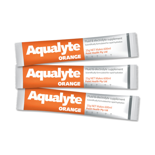 WORKWEAR, SAFETY & CORPORATE CLOTHING SPECIALISTS Aqualyte Electrolyte Powder Orange Flavoured Sachets 25g x 50