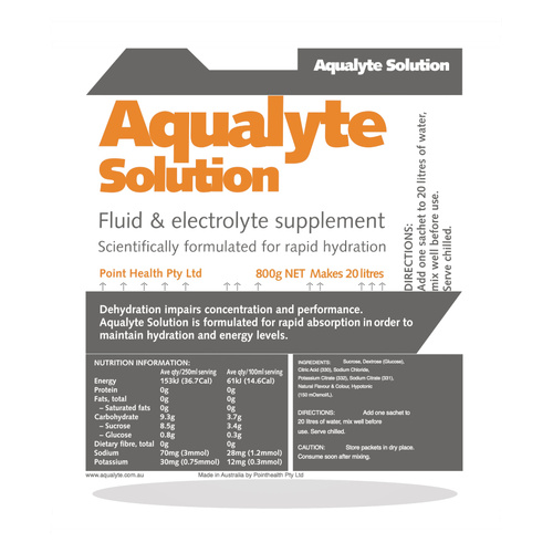 WORKWEAR, SAFETY & CORPORATE CLOTHING SPECIALISTS Aqualyte Electrolyte Powder Orange Flavoured Sachets 800g x 5