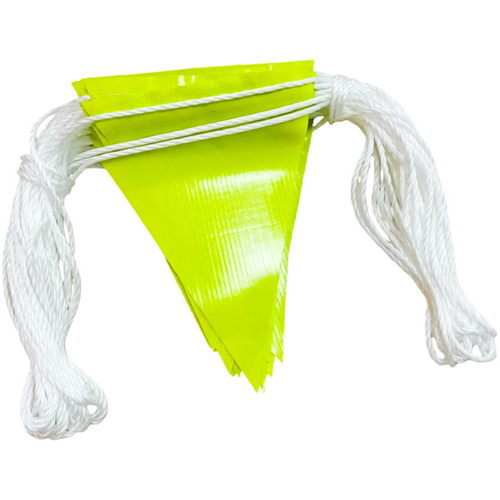 WORKWEAR, SAFETY & CORPORATE CLOTHING SPECIALISTS Maxisafe Hi-Vis Yellow Bunting Flag Line - 30m