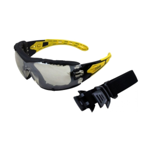 WORKWEAR, SAFETY & CORPORATE CLOTHING SPECIALISTS - Evolve Silver Mirror Safety Glasses with Gasket & Headband