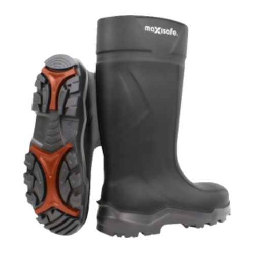 WORKWEAR, SAFETY & CORPORATE CLOTHING SPECIALISTS - XtremeGrip Black Polyurethane Gumboots Composite Toecap - 4
