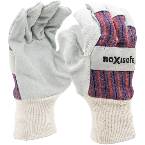 WORKWEAR, SAFETY & CORPORATE CLOTHING SPECIALISTS Maxisafe Candy Stripe Leather Glove with knitted wrist