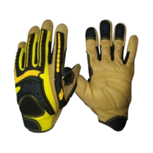 WORKWEAR, SAFETY & CORPORATE CLOTHING SPECIALISTS - G-Force Tuff Oiler C5 Mechanics Glove with Leather Palm  - Small