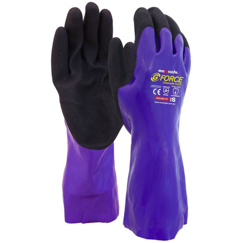 WORKWEAR, SAFETY & CORPORATE CLOTHING SPECIALISTS - G-Force Chemsafe Cut E Glove, 30cm - Medium