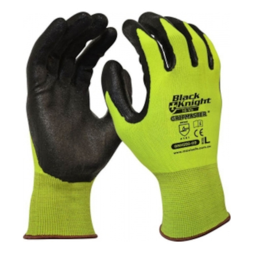 WORKWEAR, SAFETY & CORPORATE CLOTHING SPECIALISTS - Black Knight Gripmaster Hi-Vis Glove